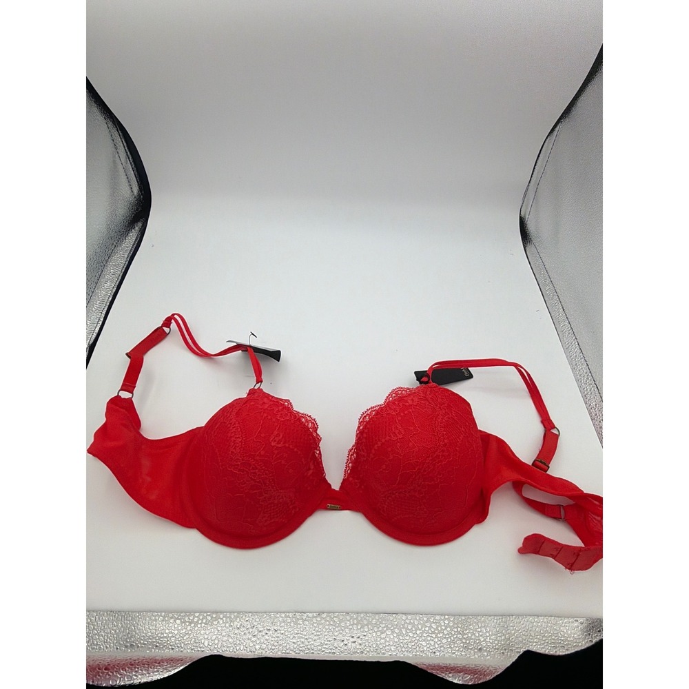 BeMe New York Red Lace Demi Bra Underwire Adjustable Straps 38B BMRT004 NEW